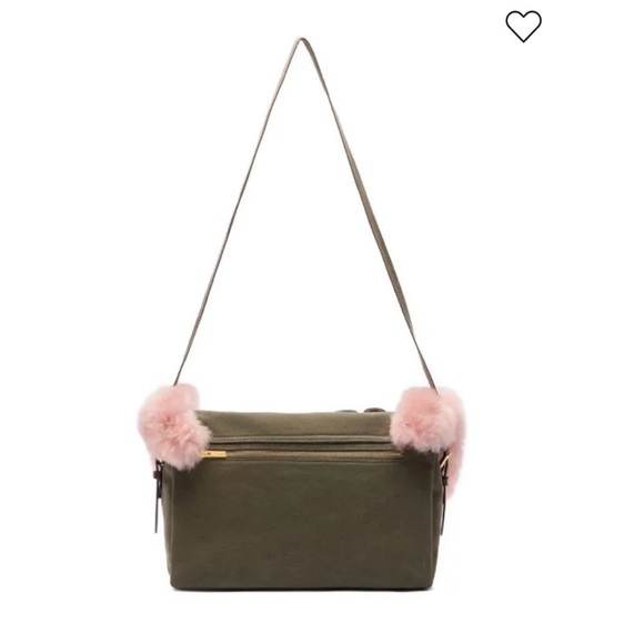 Blumarine Tan and Pink Fur Shoulder Bag - Picture 2 of 7